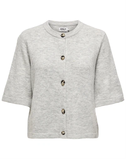 Only - ONLCamilla Kortærmet Cardigan Knit - Light Grey Melange